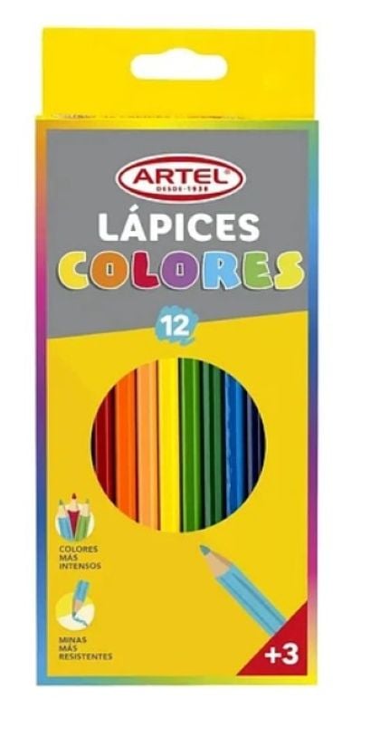 LAPICES DE COLOR 12 UNIDADES ARTEL - 1