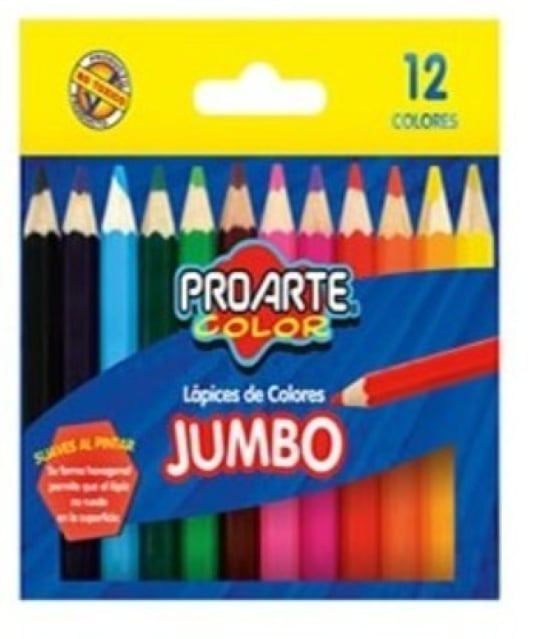 LAPICES DE COLOR 12 UNIDADES JUMBO PROARTE - 1