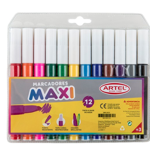 MARCADOR JUMBO 12 COLORES MAXI ARTEL - 1