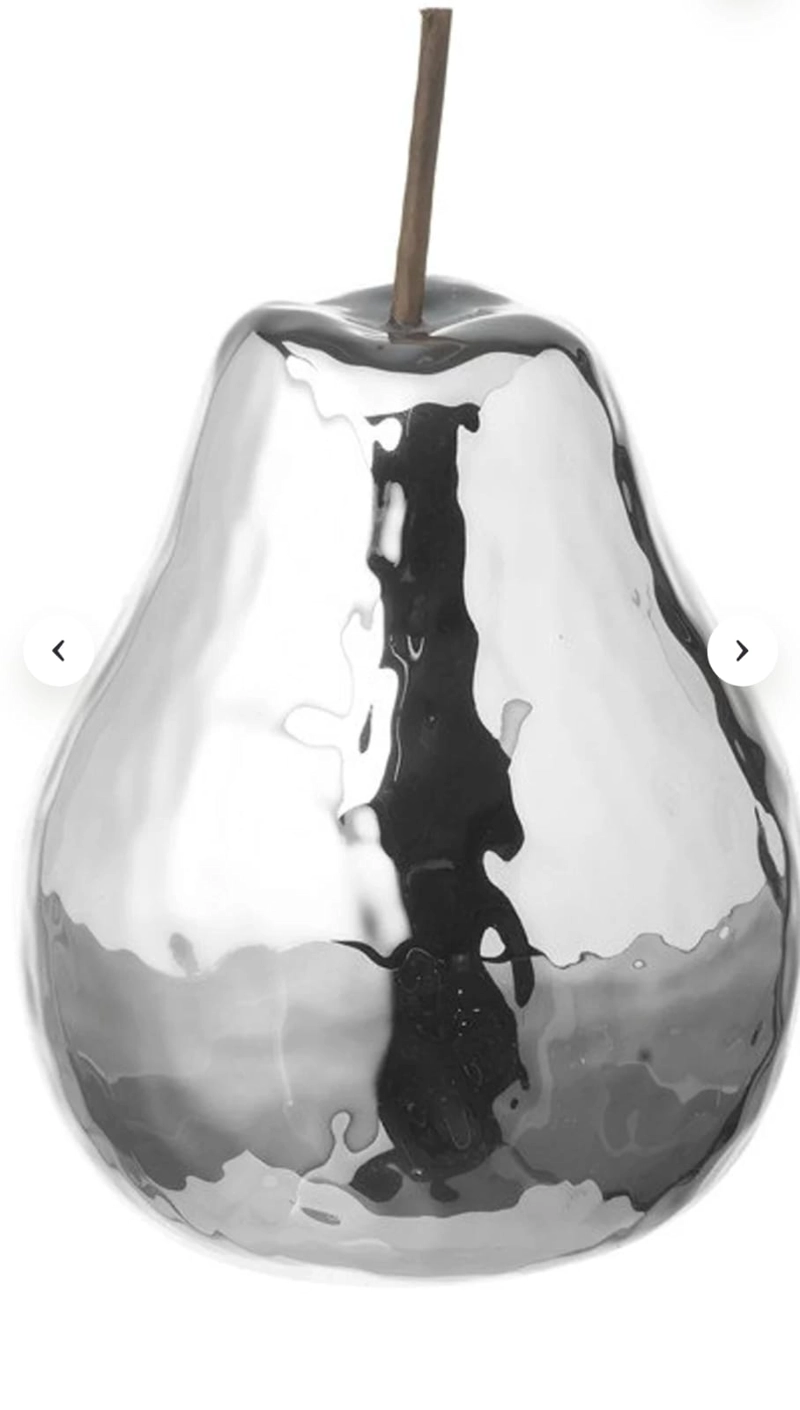FIGURA DECORATIVA PERA PLATEADA - 7