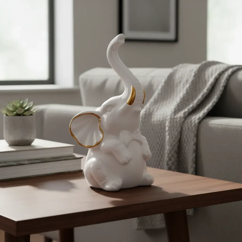 FIGURA DECORATIVA DE ELEFANTE MODERNO - 2
