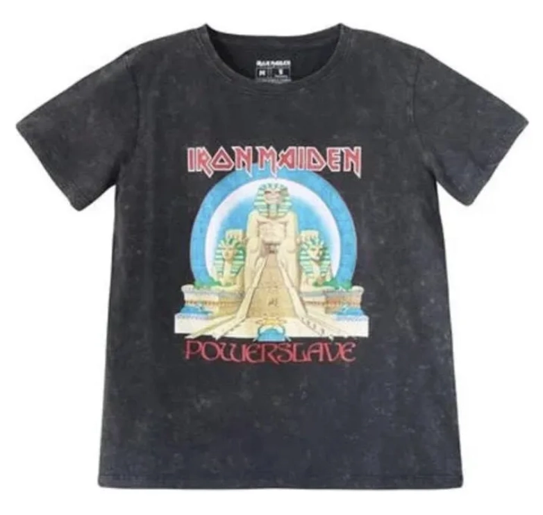 POLERA IRON MAIDEN TALLA M TELA EFECTO DESGASTADO - 1