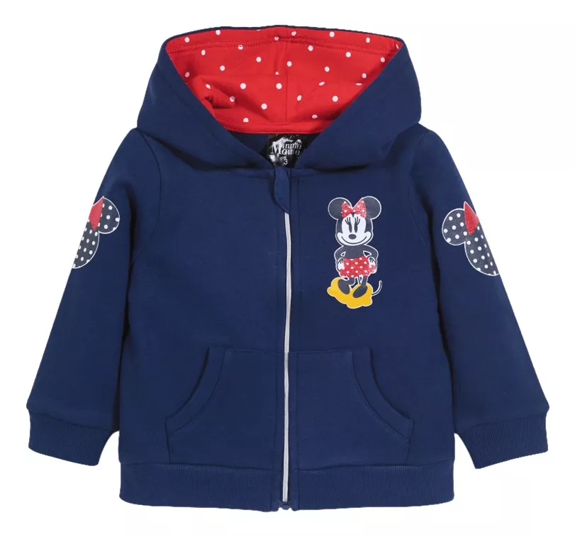POLERON MINNIE MOUSE, TALLA 3, CAPUCHA Y CIERRE - 1