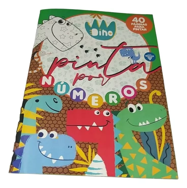 LIBRO PARA PINTAR CON DINOSAURIOS Y NUMEROS - 1
