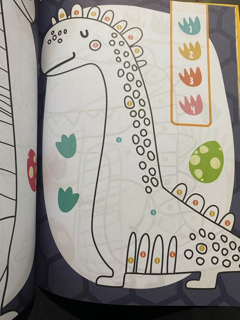 LIBRO PARA PINTAR CON DINOSAURIOS Y NUMEROS - 3