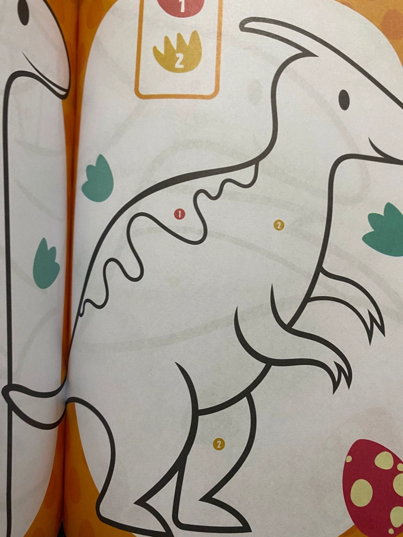LIBRO PARA PINTAR CON DINOSAURIOS Y NUMEROS - 4