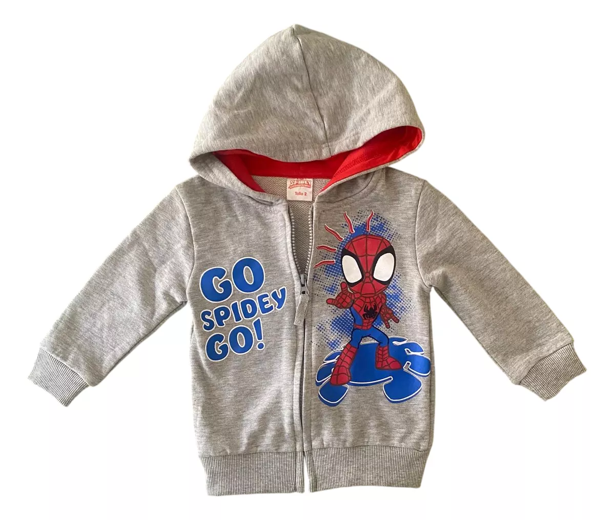POLERON SPIDERMAN CON CAPUCHA Y CIERRE TALLA 2 - 1