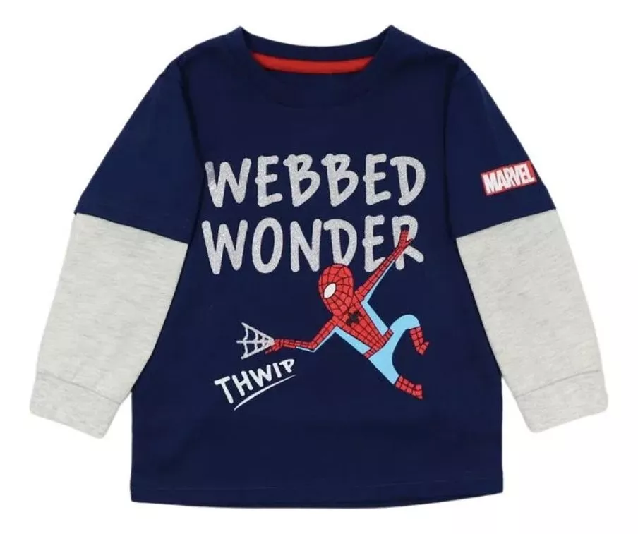 POLERA MANGA LARGA SPIDERMAN TALLAS 1, 2 Y 3X - 1