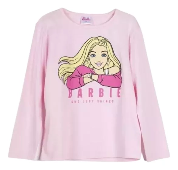 POLERA MANGA LARGA DE NIÑA TALLA 8 DISEÑO BARBIE - 1