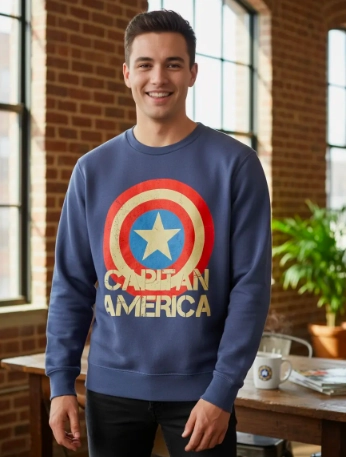 POLERON DE HOMBRE TALLA M DISEÑO CAPITÁN AMÉRICA MARVEL - 1