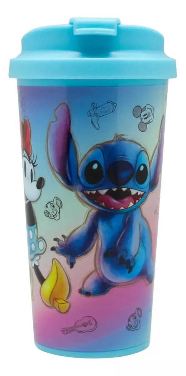 MUG CON TAPA DISNEY 100 AÑOS STITCH MINNIE MARCA TITANIO - 2
