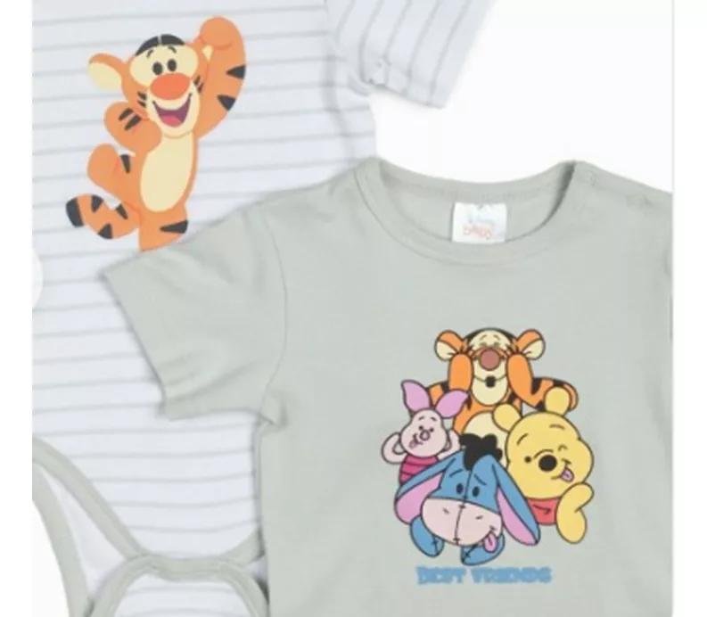 PACK 2 BODYS - WINNIE DE POOH - 9 A 12 MESES - DISNEY - 2
