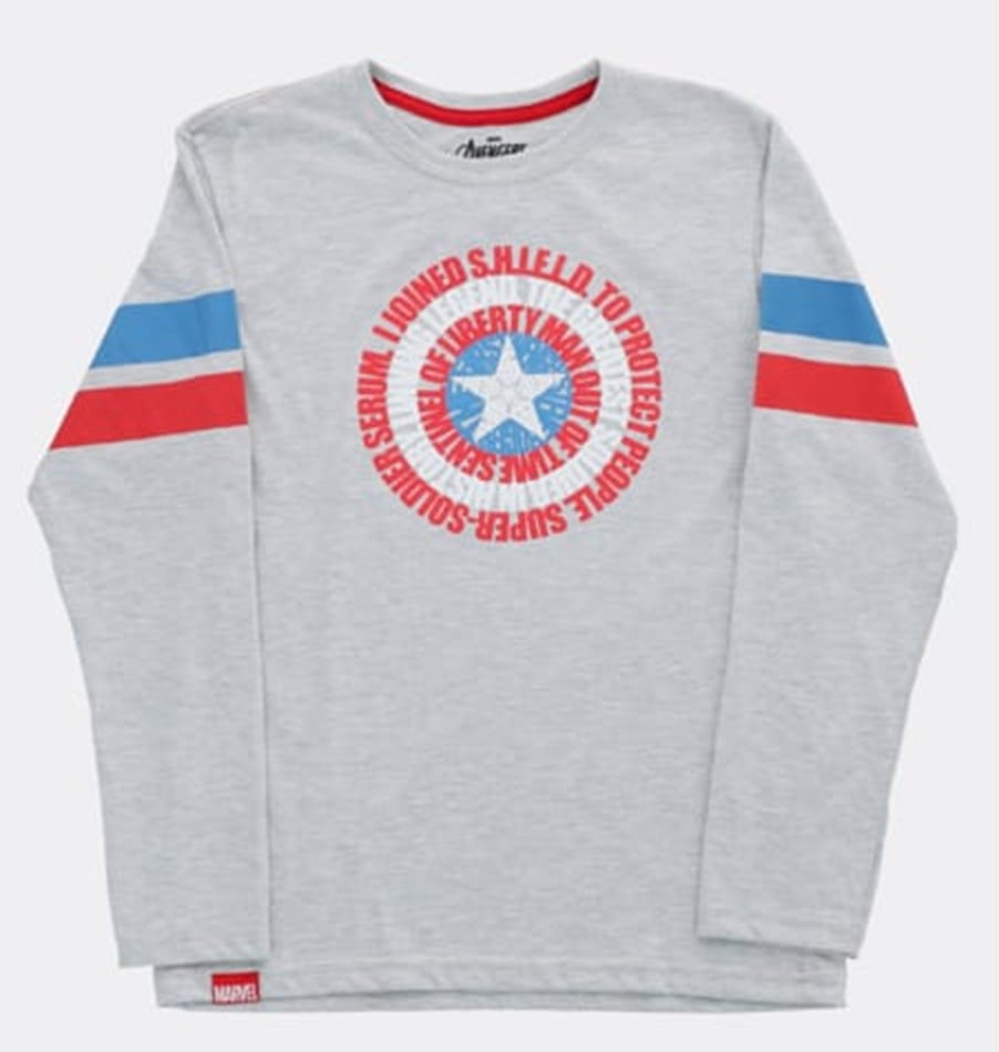 POLERA DE NIÑO MANGA LARGA TALLA 12 DISEÑO CAPITAN AMERICA - 1