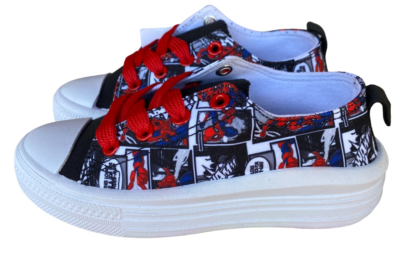ZAPATILLA DE NIÑO NUMERO 28 LONA Y CORDONES DISEÑO SPIDERMAN MARVEL - 1