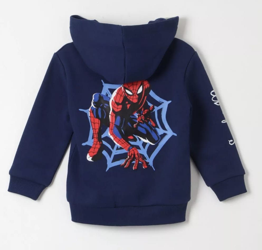 POLERON CON CAPUCHA Y CIERRE TALLA 3 DISEÑO SPIDERMAN MARVEL - 2