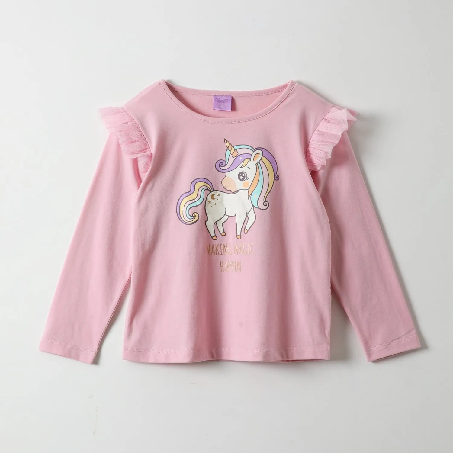 POLERA MANGA LARGA DE NIÑA DISEÑO UNICORNIO - 1