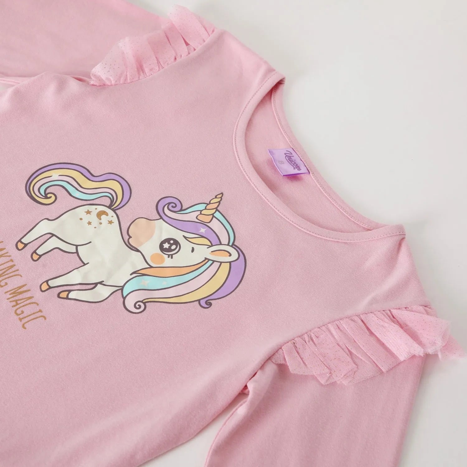 POLERA MANGA LARGA DE NIÑA DISEÑO UNICORNIO - 3