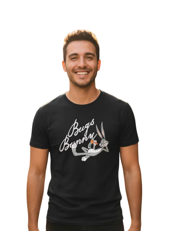 POLERA DE HOMBRE TALLA M DISEÑO BUGS BUNNY COLOR NEGRO - 1