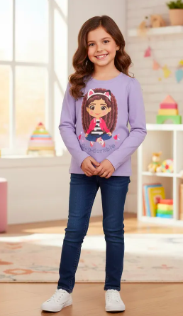 POLERA DE NIÑA MANGA LARGA DISEÑO GABBY'S DOLLHOUSE - 4