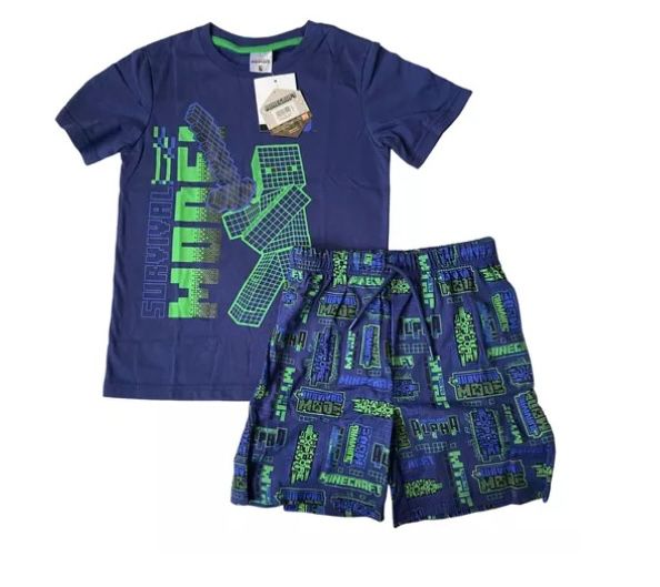 PIJAMA DE VERANO TALLA 4 DISEÑO MINECRAFT - 1