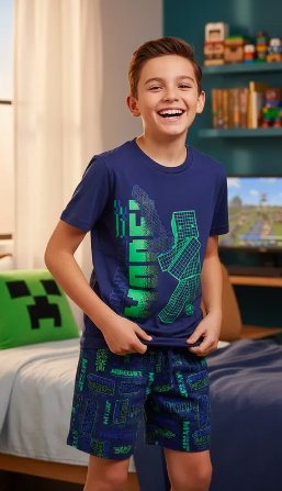 PIJAMA DE VERANO TALLA 4 DISEÑO MINECRAFT - 2