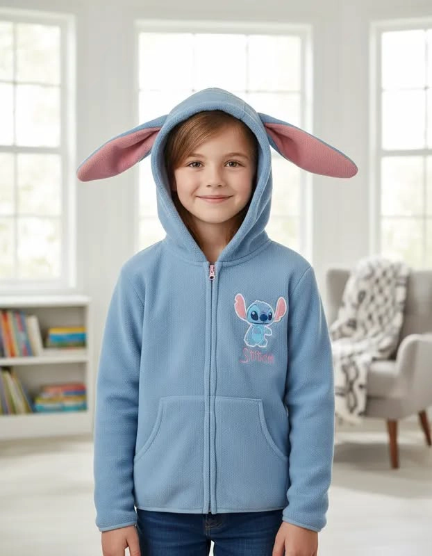 POLERON DE POLAR DE NIÑA TALLA 8 DISEÑO STITCH DISNEY - 4