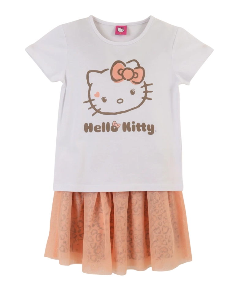 CONJUNTO POLERA Y FALDA DISEÑO HELLO KITTY - 1