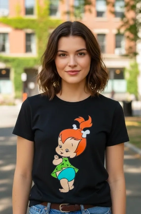 POLERA DE MUJER TALLA L DISEÑO PEBBLES PICAPIEDRAS - 4