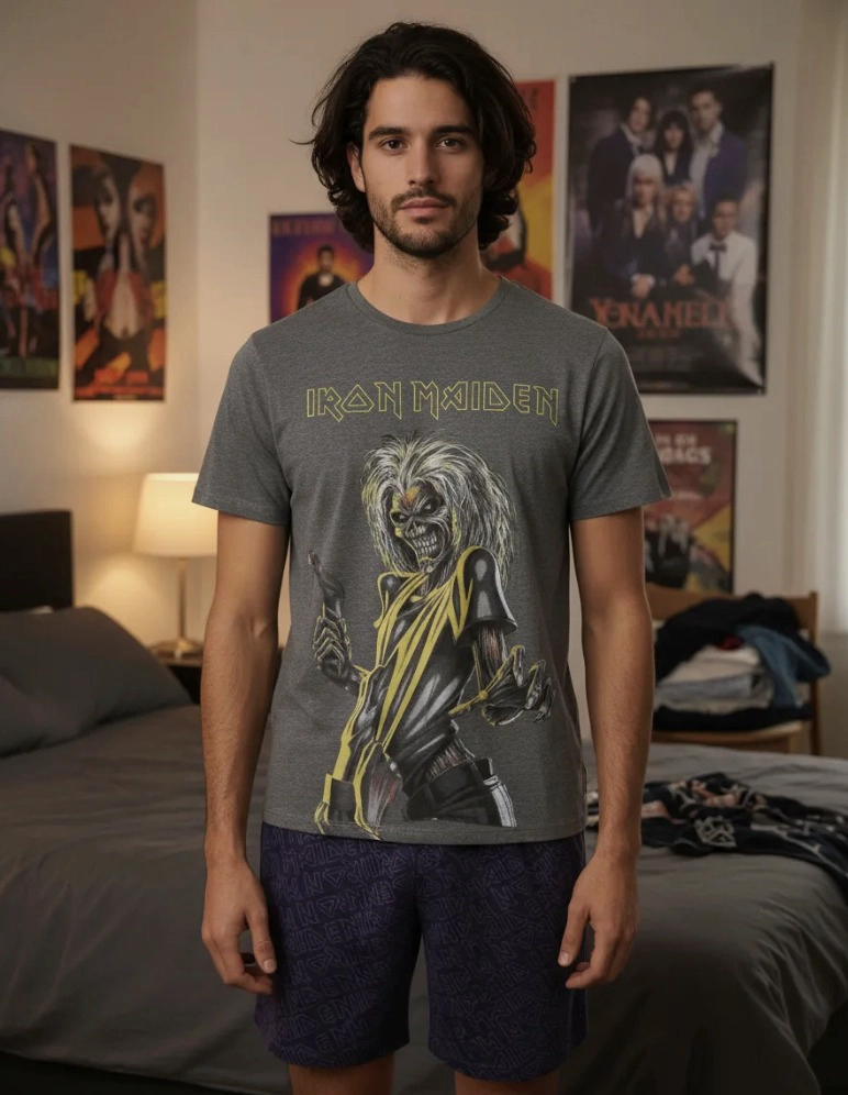 PIJAMA DE VERANO DE HOMBRE DISEÑO IRON MAIDEN - 4