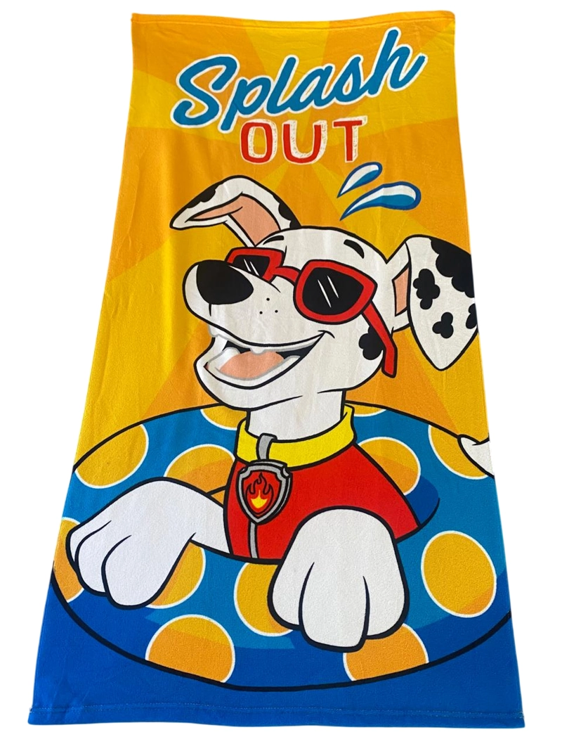 TOALLA DE PLAYA CON MORRAL DISEÑO MARSHALL PAW PATROL - 1