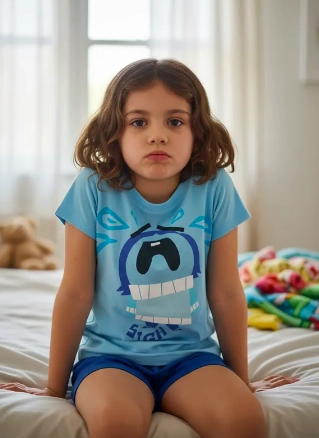 PIJAMA DE NIÑA DE VERANO DISEÑO TRISTEZA INTENSAMENTE DISNEY - 2