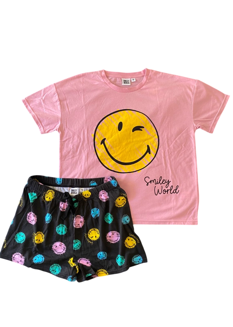 PIJAMA VERANO DE MUJER TALLA S SMILEY - 1