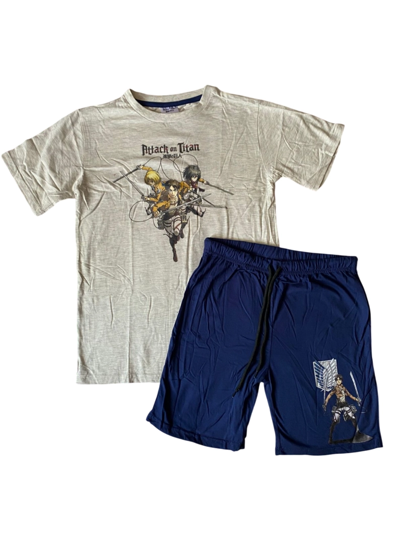 PIJAMA ATTACK ON TITAN DE VERANO TALLAS 14 Y 16 - 1