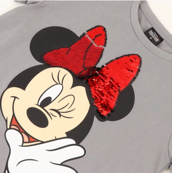 POLERA MINNIE MOUSE TALLA 10 APLICACIONES LENTEJUELAS - 4