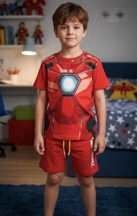 PIJAMA IRON MAN VERANO DE NIÑO ORIGINAL MARVEL - 2