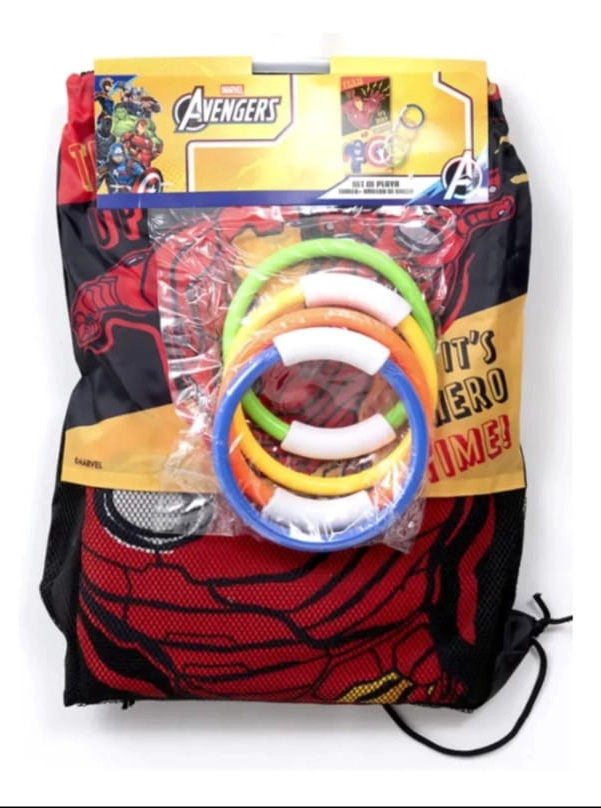 TOALLA DE PLAYA AVENGERS CON MORRAL Y ANILLOS - 4