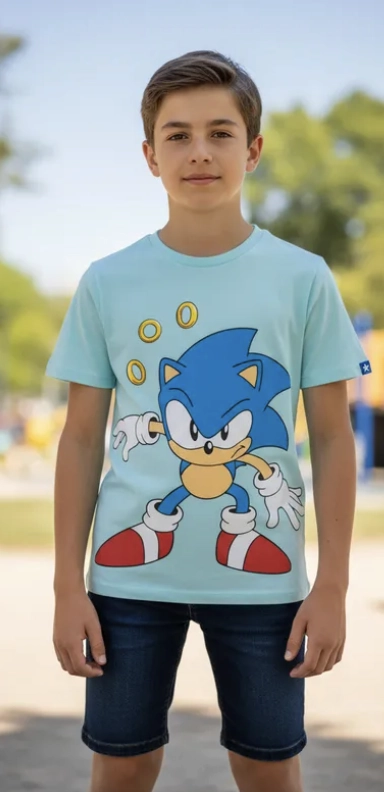 POLERA SONIC TALLA 10 Y 12 - 2