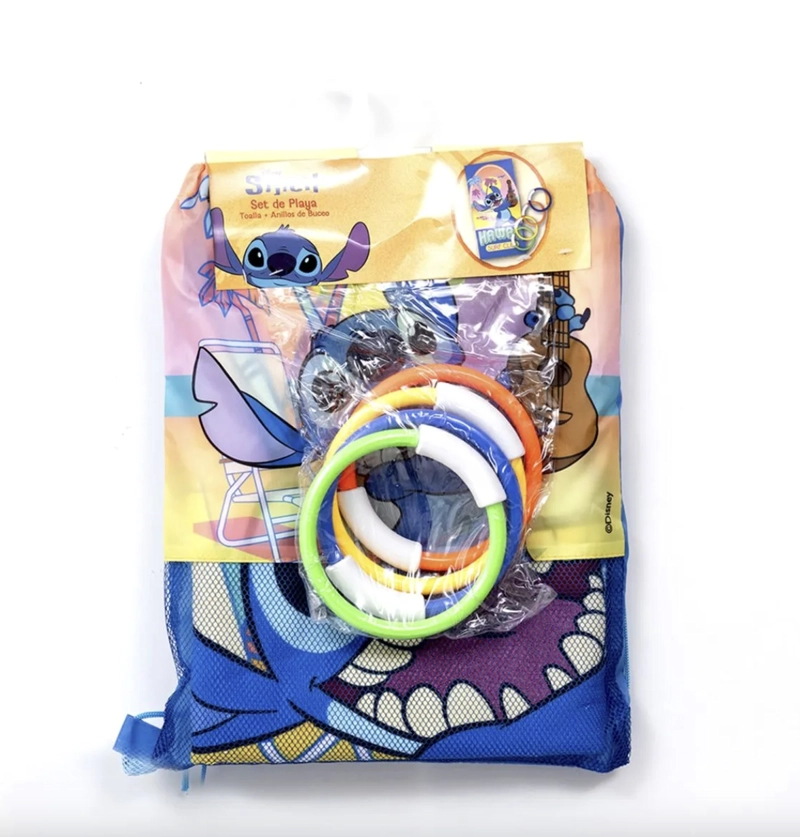 TOALLA STITCH CON MORRAL Y AROS DE BUCEO - 4