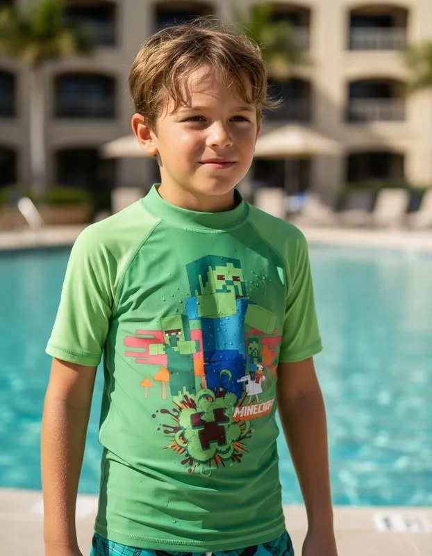POLERA DE BAÑO MINECRAFT TALLAS 8 Y 10 - 1