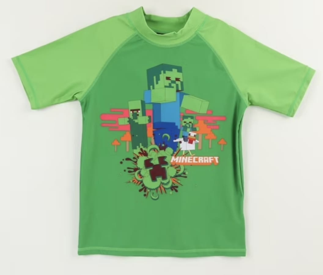 POLERA DE BAÑO MINECRAFT TALLAS 8 Y 10 - 2