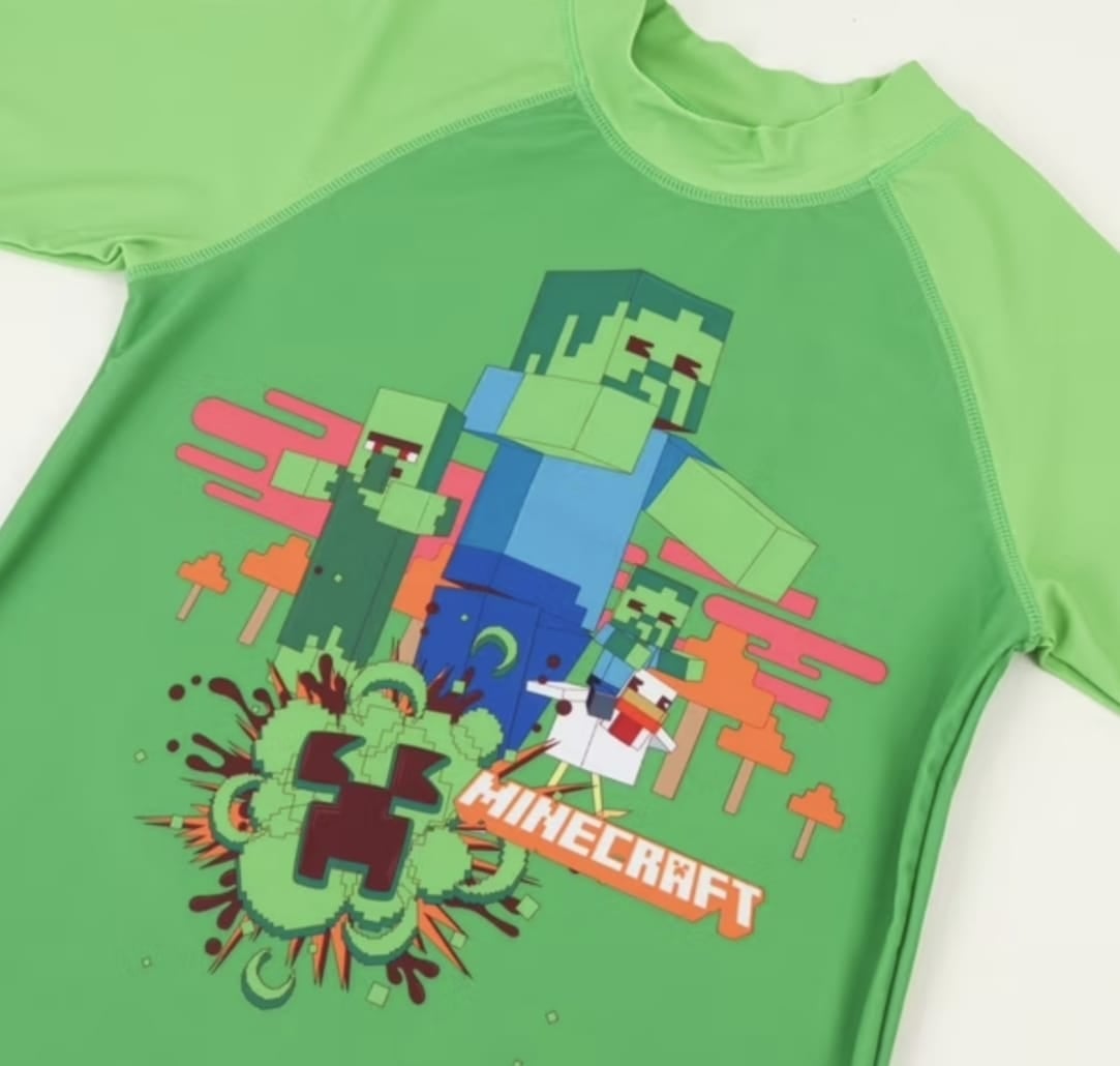 POLERA DE BAÑO MINECRAFT TALLAS 8 Y 10 - 4