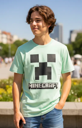 POLERA MINECRAFT TALLAS 8 Y 10 - 1