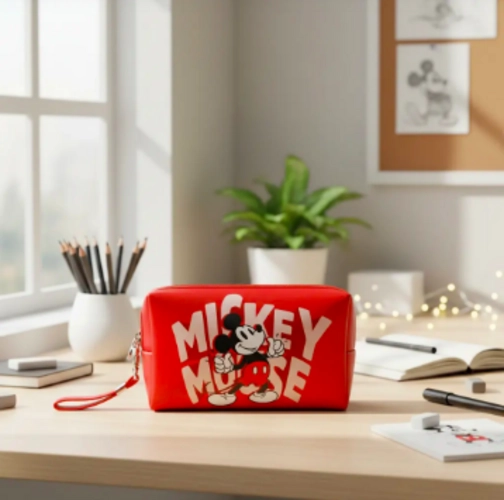 ESTUCHE O COSMETIQUERO MICKEY MOUSE DISNEY COLOR ROJO - 4