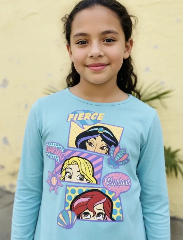 POLERA PRINCESAS TALLA 10 MANGA LARGA - 1