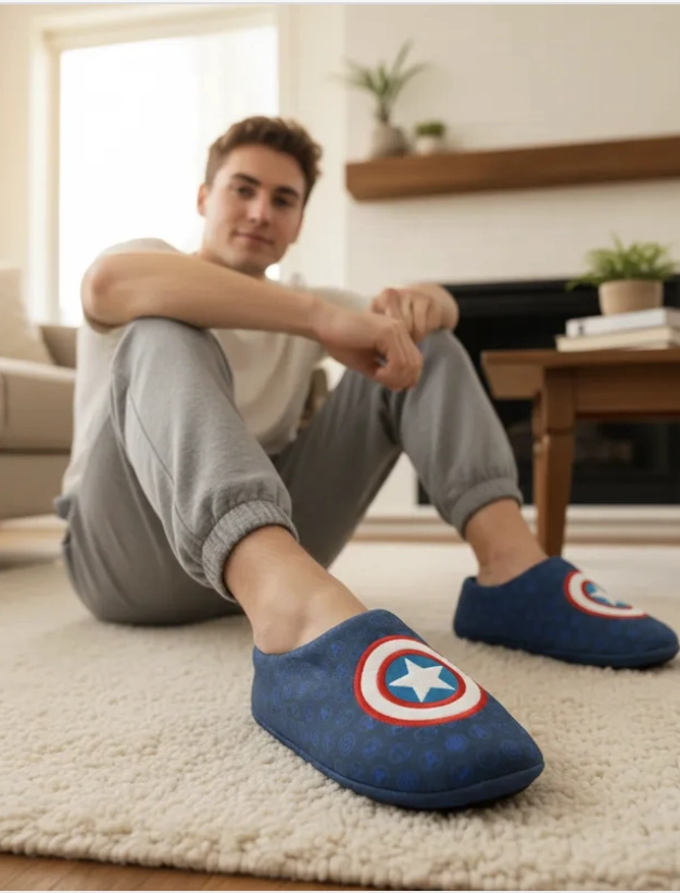 PANTUFLA CAPITAN AMERICA NUMERO 41/42 DISEÑO ESCUDO - 1
