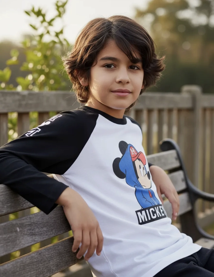 POLERA MICKEY MOUSE TALLA 8 MANGA LARGA - 1