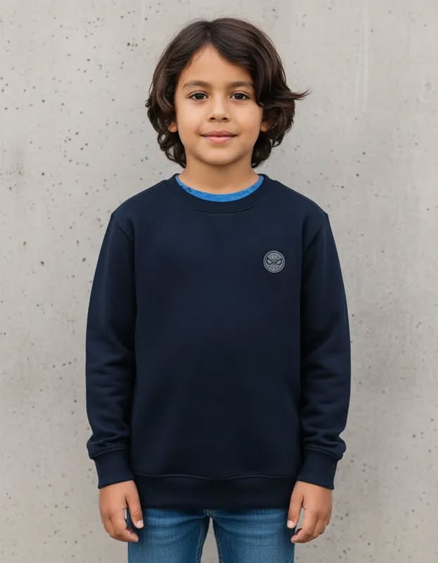 POLERON SPIDERMAN TALLA 8 AZUL MARINO INTERIOR FRANELA - 1