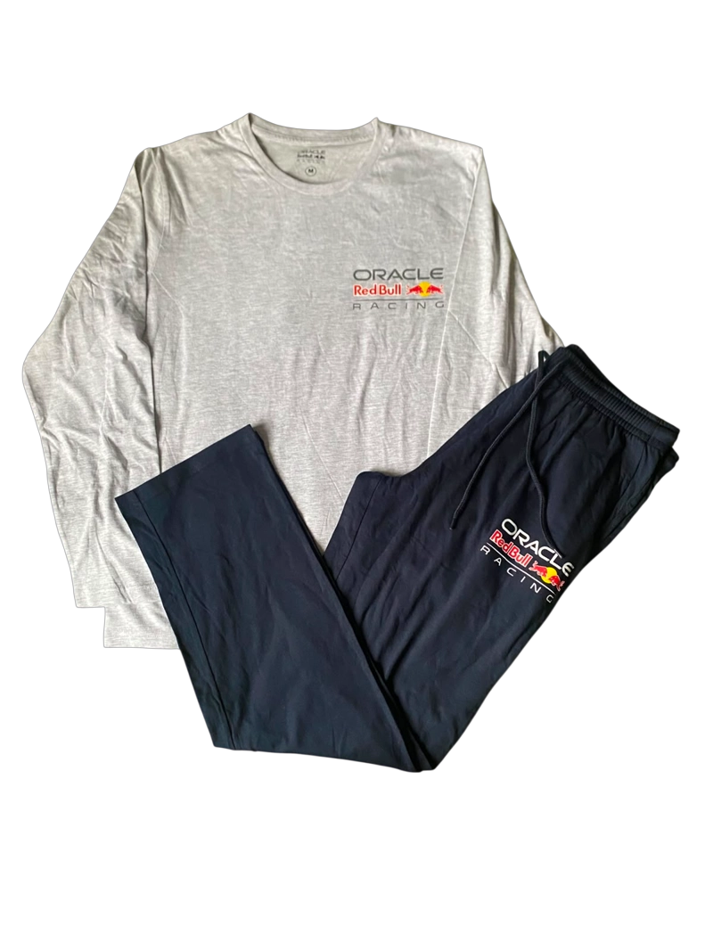 PIJAMA ORACLE RED BULL RACING TALLA  POLERA GRIS PANTALON AZUL - 2