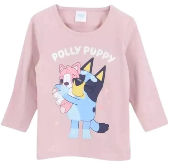 POLERA BLUEY TALLA 3 MANGA LARGA COLOR ROSA - 2
