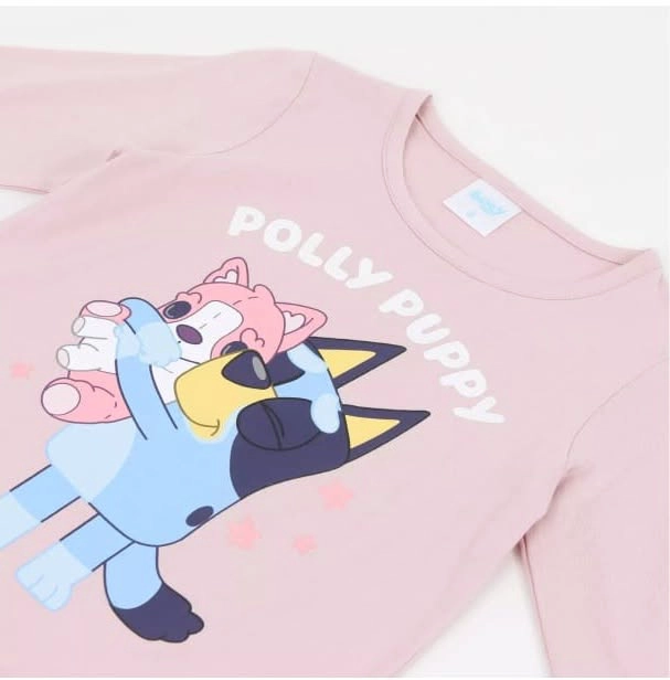 POLERA BLUEY TALLA 3 MANGA LARGA COLOR ROSA - 4